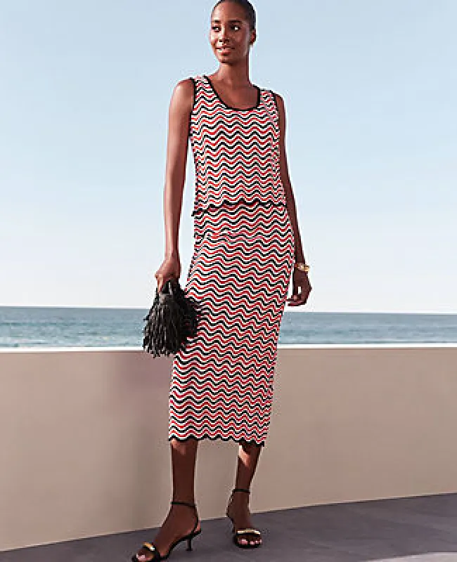 Ann Taylor Striped Crochet Sweater Skirt sold by Ann Taylor