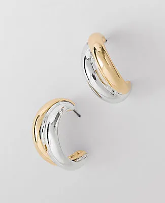 Ann Taylor Mixed Metal Double Hoop Earrings sold by Ann Taylor