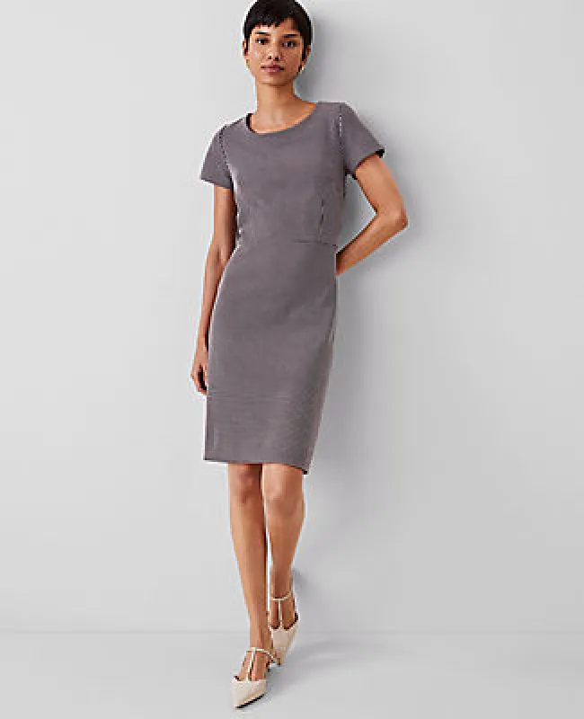 Ann Taylor Petite Textured Knit Short Sleeve Flare Dress sold by Ann Taylor