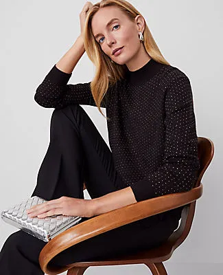 Ann Taylor Petite Essential Embellished Mock Neck Sweater sold by Ann Taylor product image thumbnail 3