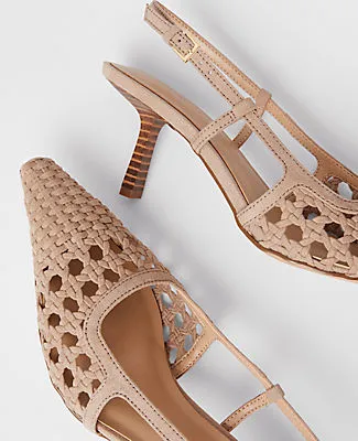 Ann Taylor Woven Nip Toe Slingback Pumps sold by Ann Taylor product image thumbnail 2