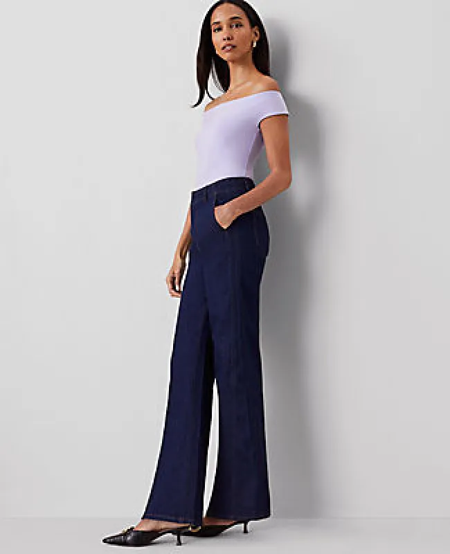 Ann Taylor The Seamed Wide-Leg Jean sold by Ann Taylor