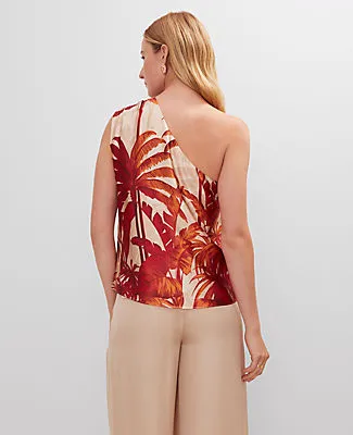 Ann Taylor Petite Studio Collection Tropical Silk One Shoulder Top sold by Ann Taylor product image thumbnail 2