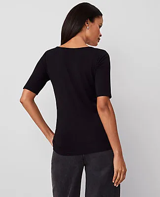 Ann Taylor Scoop Neck Elbow Sleeve Tee sold by Ann Taylor product image thumbnail 2
