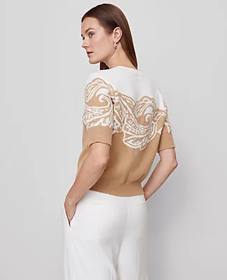 Ann Taylor Petite Paisley Jacquard Sweater sold by Ann Taylor product image thumbnail 2