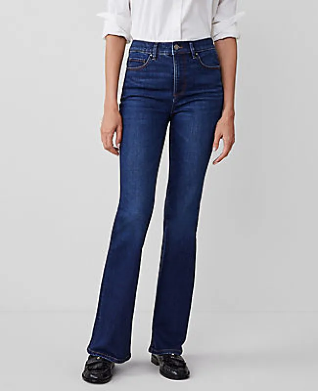 Ann Taylor Mid Rise Boot Jeans in Dark Vintage Wash sold by Ann Taylor