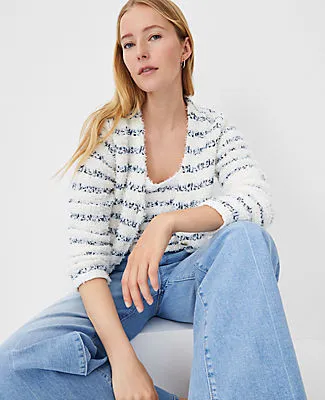 Ann Taylor Petite Tweedy V-Neck Sweater Jacket sold by Ann Taylor product image thumbnail 3