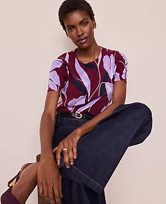 Ann Taylor Floral Sweater Tee sold by Ann Taylor product image thumbnail 3