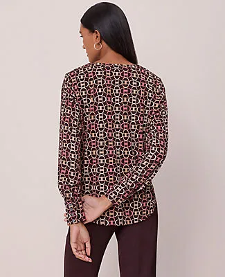 Ann Taylor Chain Link Mixed Media Pleat Front Top sold by Ann Taylor product image thumbnail 2