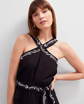 Ann Taylor Petite Halter Midi Flare Dress sold by Ann Taylor