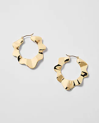 Ann Taylor Wavy Metal Hoop Earrings sold by Ann Taylor
