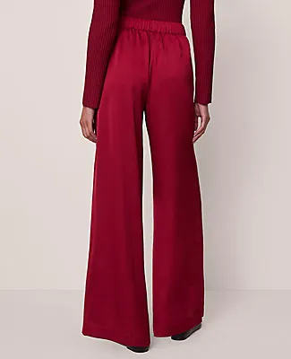 Ann Taylor The Easy Palazzo Pant in Satin sold by Ann Taylor product image thumbnail 3