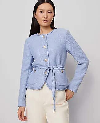 Ann Taylor Petite Tweed Belted Jacket sold by Ann Taylor product image thumbnail 2