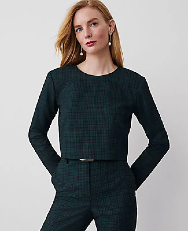 Ann Taylor Petite Plaid Long Sleeve Top sold by Ann Taylor