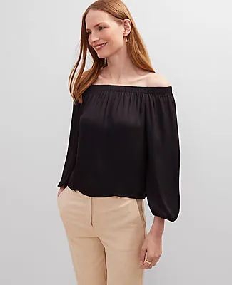 Ann Taylor Petite Gathered Off The Shoulder Top sold by Ann Taylor product image thumbnail 4