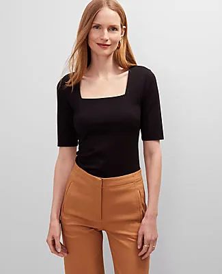 Ann Taylor Ponte Square Neck Top sold by Ann Taylor