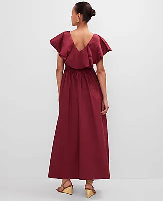 Ann Taylor Ruffle Collar Maxi Flare Dress sold by Ann Taylor product image thumbnail 2