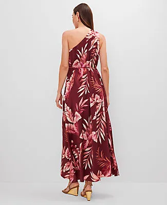 Ann Taylor Studio Collection One Shoulder Silk Dress in Tropical Print sold by Ann Taylor product image thumbnail 2