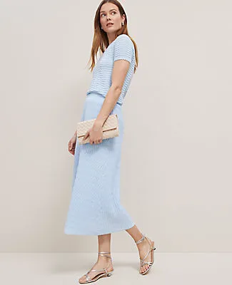 Ann Taylor Wavy Stitch Midi Skirt sold by Ann Taylor product image thumbnail 2