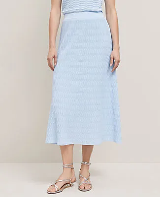 Ann Taylor Wavy Stitch Midi Skirt sold by Ann Taylor product image thumbnail 3