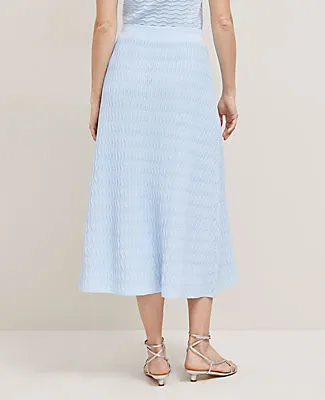 Ann Taylor Wavy Stitch Midi Skirt sold by Ann Taylor product image thumbnail 4