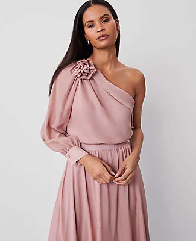 Ann Taylor Studio Collection Silk Rosette Top sold by Ann Taylor