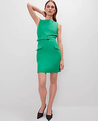 Ann Taylor Square Neck Belted Shift Dress sold by Ann Taylor