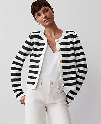 Ann Taylor Petite Striped Stitched Jacket sold by Ann Taylor