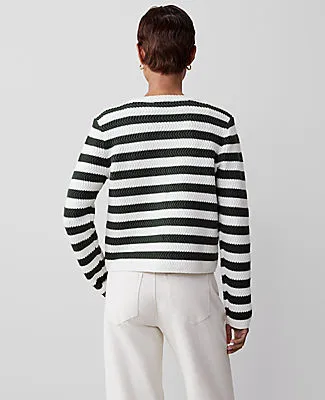 Ann Taylor Petite Striped Stitched Jacket sold by Ann Taylor product image thumbnail 2