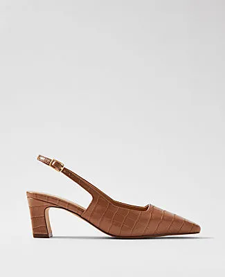 Ann Taylor Croco Slingback Pumps sold by Ann Taylor