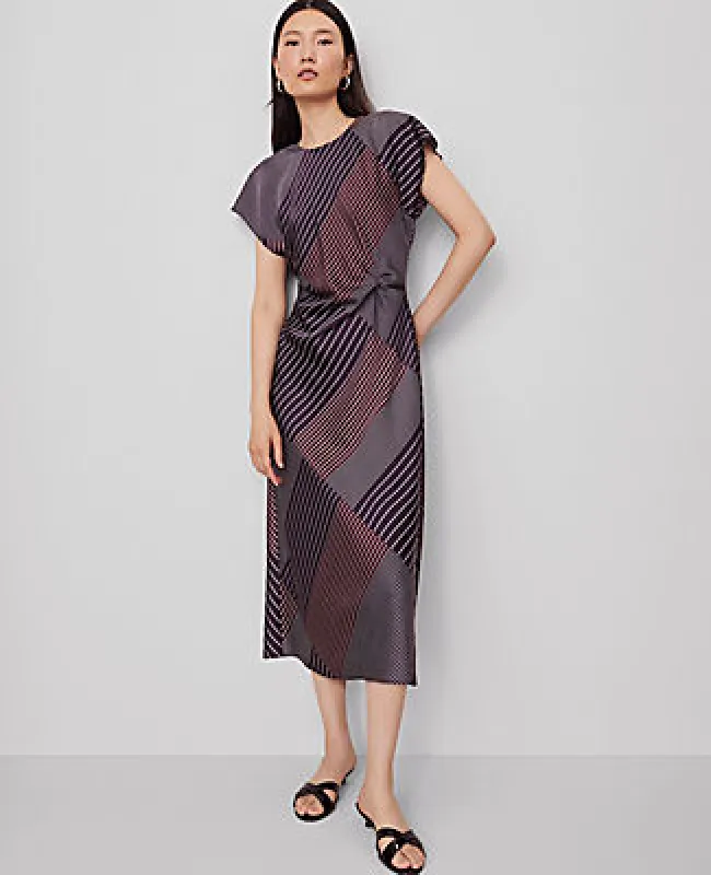 Ann Taylor Petite Satin Twist Midi Dress sold by Ann Taylor