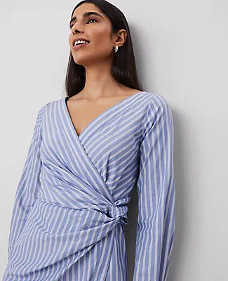 Ann Taylor Petite Striped Asymmetric Shirtdress sold by Ann Taylor product image thumbnail 4
