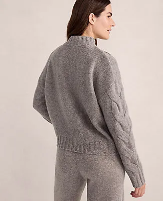 Ann Taylor Haven Well Within Cashmere Honeycomb Cable Mockneck Sweater sold by Ann Taylor product image thumbnail 2