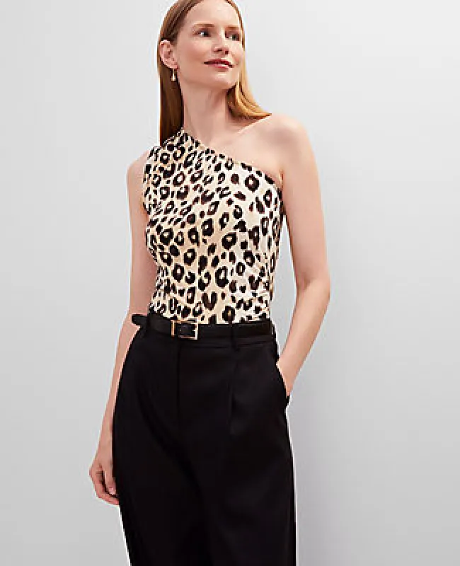 Ann Taylor Petite Animal Print One Shoulder Top sold by Ann Taylor