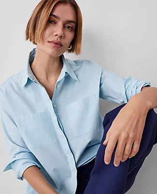 Ann Taylor Petite Weekend Collection Pocket Tunic Shirt sold by Ann Taylor product image thumbnail 3