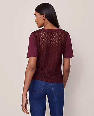 Ann Taylor Lace Back Ponte Top sold by Ann Taylor product image thumbnail 2