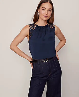 Ann Taylor Lace Trim Tank sold by Ann Taylor