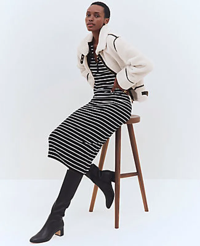 Ann Taylor Weekend Collection Striped Henley Knit Column Dress sold by Ann Taylor