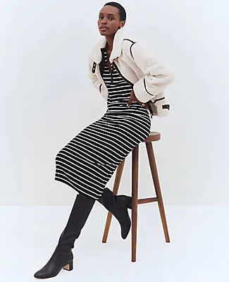 Ann Taylor Weekend Collection Striped Henley Knit Column Dress sold by Ann Taylor