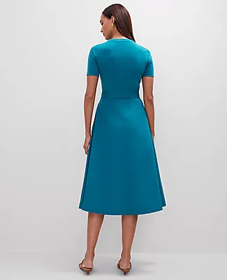 Ann Taylor Petite Mixed Media Flare Midi Dress sold by Ann Taylor product image thumbnail 2