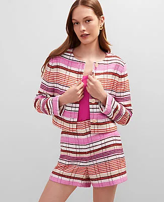 Ann Taylor Petite Tweed Crew Neck Jacket sold by Ann Taylor product image thumbnail 2