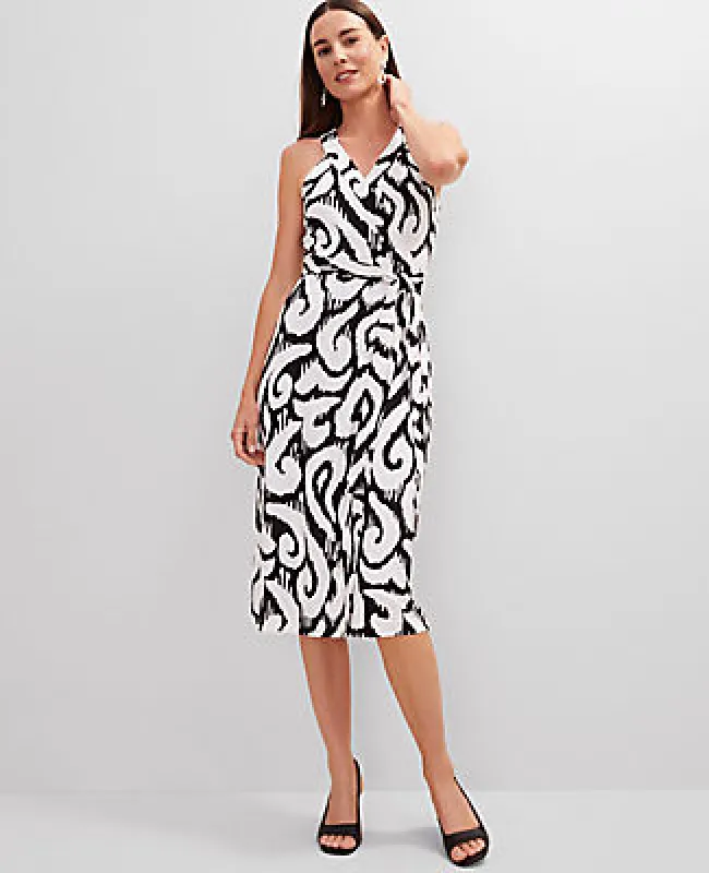 Ann Taylor Ikat Halter Wrap Midi Dress sold by Ann Taylor