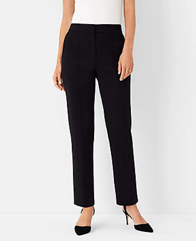 Ann Taylor The Petite Pintucked Straight Leg Pant in Double Knit sold by Ann Taylor
