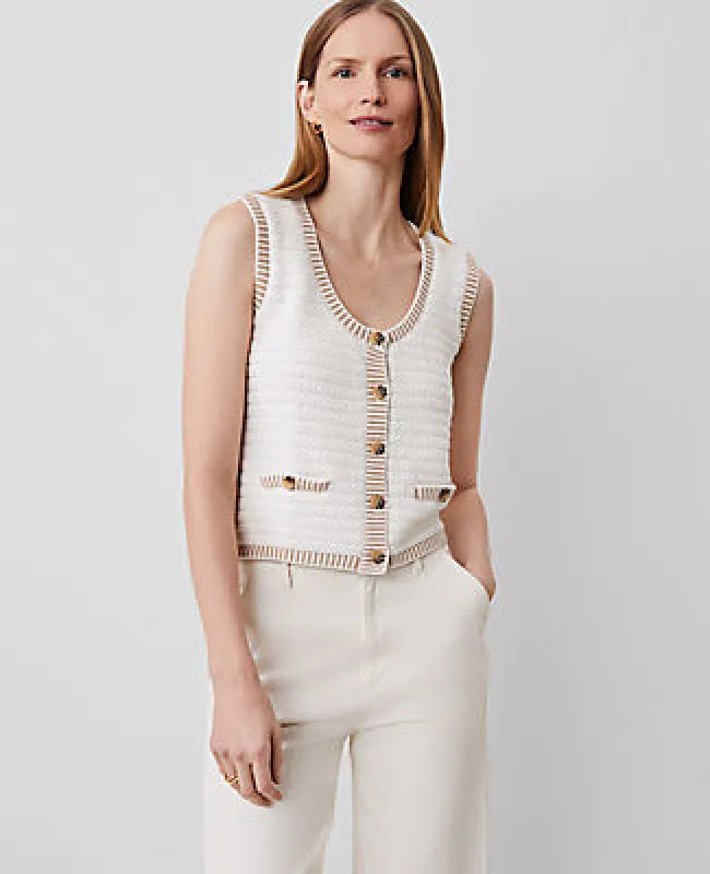 Ann Taylor Geo Stitch Sweater Vest sold by Ann Taylor