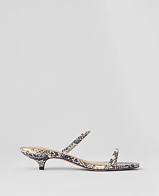 Ann Taylor Snake Print Double Strap Block Heel Sandals sold by Ann Taylor