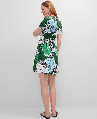 Ann Taylor Floral Belted Split Neck Dress sold by Ann Taylor product image thumbnail 2