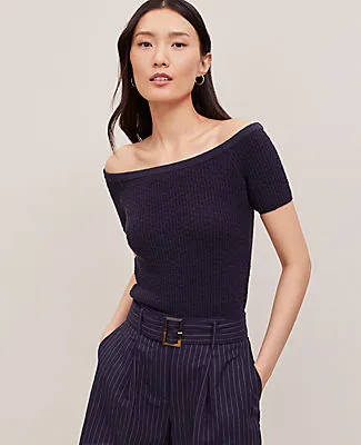 Ann Taylor Textured Off-The-Shoulder Sweater sold by Ann Taylor