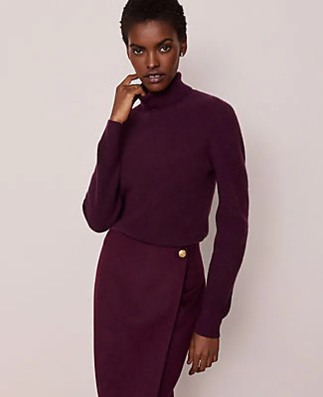 Ann Taylor Cashmere Ribbed Turtleneck Sweater sold by Ann Taylor