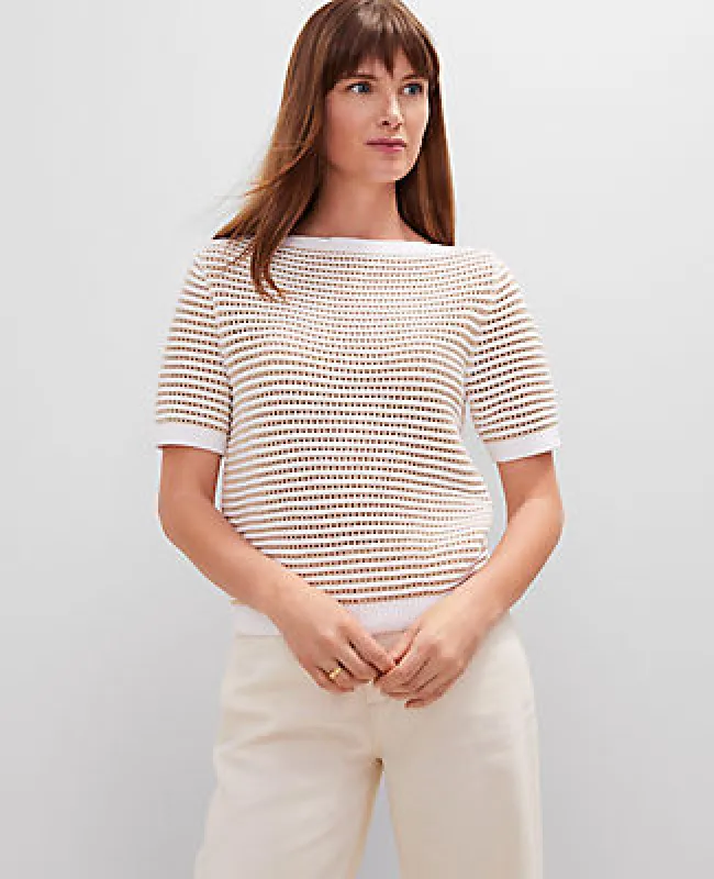 Ann Taylor Striped Wedge Sweater sold by Ann Taylor