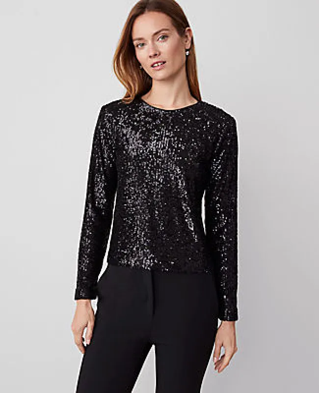 Ann Taylor Sequin Popover Top sold by Ann Taylor